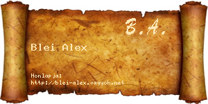 Blei Alex névjegykártya